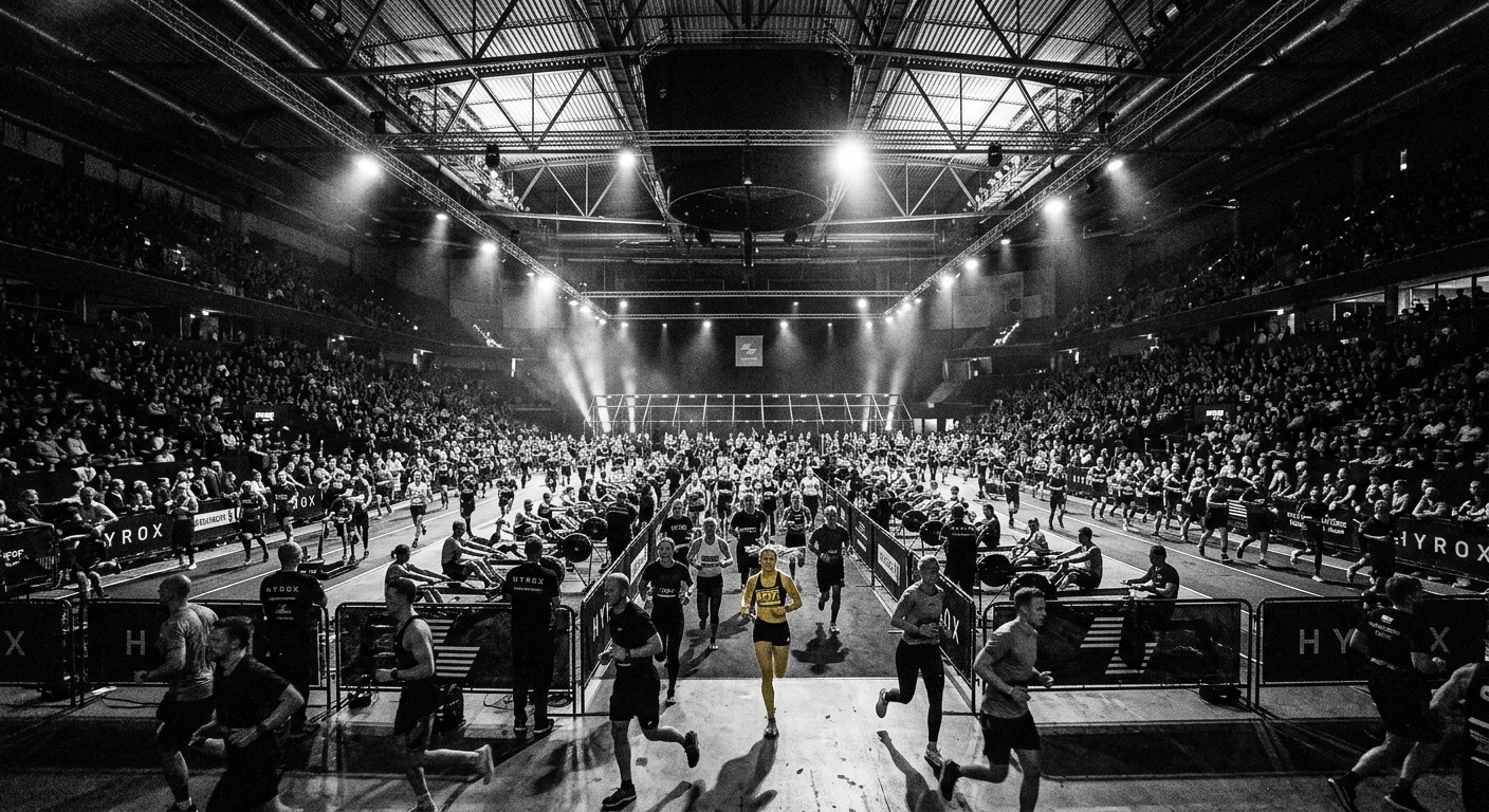 Hyrox-atleter på racegolvet